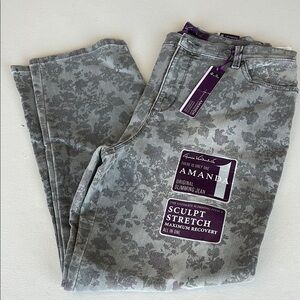 Gloria Vanderbilt Floral Gray Slim Jeans